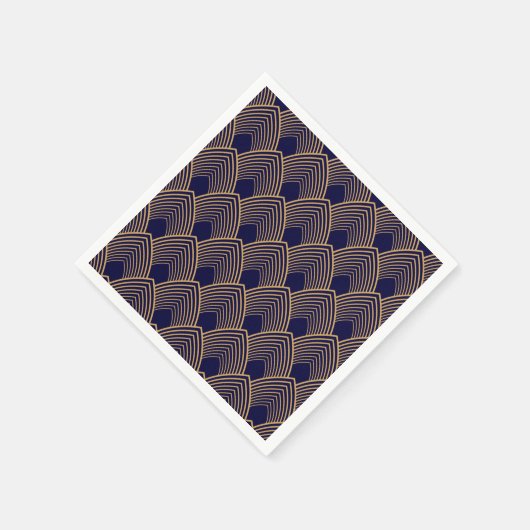 Gold en Blue Art Deco Pattern Servet (Hoek)