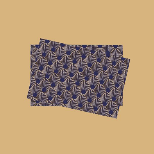 Gold en Blue Art Deco Pattern Tissuepapier