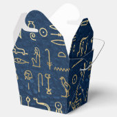Gold en Blue Egyptian Hieroglyphs Pattern Bedankdoosjes (Geopend)