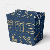 Gold en Blue Egyptian Hieroglyphs Pattern Bedankdoosjes (Achterkant)