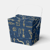 Gold en Blue Egyptian Hieroglyphs Pattern Bedankdoosjes (Voorkant Zijde)