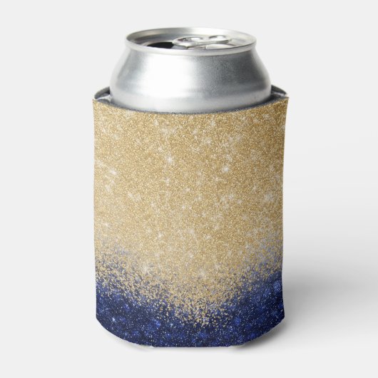 Gold en Blue Glitter Ombre Luxury Design Blikjeskoeler (Blikje Voorkant)