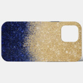 Gold en Blue Glitter Ombre Luxury Design Case-Mate iPhone Case (Achterkant (horizontaal))