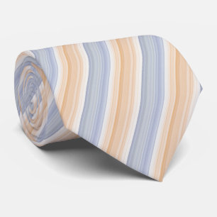 Gold- en Blue Striped Pattern Stropdas