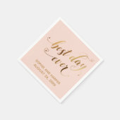 Gold en Blush beste dag ooit, Hearts Script Servet (Hoek)