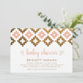 Gold en Blush Boho Aztec Baby shower Kaart (Staand voorkant)