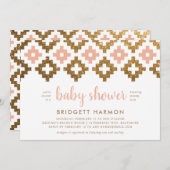 Gold en Blush Boho Aztec Baby shower Kaart (Voorkant / Achterkant)