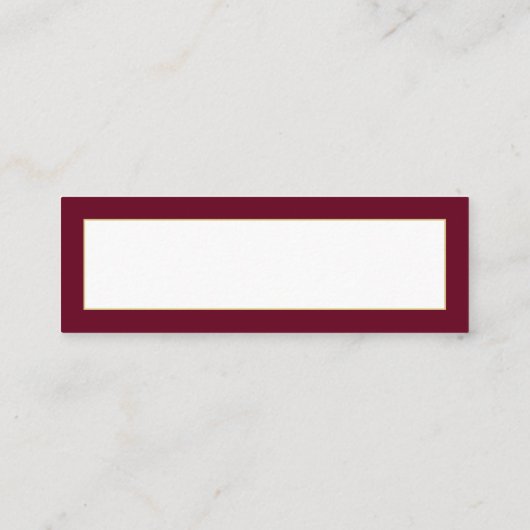 Gold- en Bourgogne Snowflake Place Card Mini Visitekaartje (Achterkant)