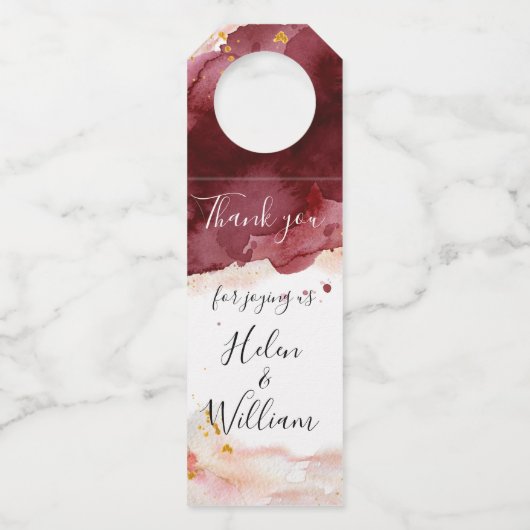 Gold- en Bourgogne-Waterverf Flessenhanger (Voorkant)