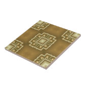 Gold- en Cream Geometric Pattern Tegeltje (Zijkant)