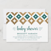 Gold en Emerald Boho Aztec Baby shower Kaart (Voorkant)