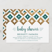 Gold en Emerald Boho Aztec Baby shower Kaart (Voorkant / Achterkant)
