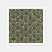 Gold en Emerald Green Art Deco Pattern Servet (Voorkant)