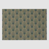 Gold en Emerald Green Art Deco Pattern Tissuepapier (Voorkant)