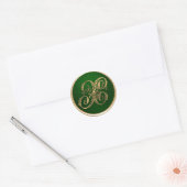 Gold- en Emerald Monogram X-envelopzegel Ronde Sticker (Envelop)