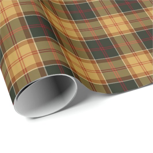 Gold- en Forest Green Rustic Pset Pattern Cadeaupapier (Rol Hoek)