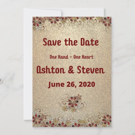 Gold en Glitter Save The Date (Voorkant)