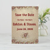 Gold en Glitter Save The Date (Staand voorkant)