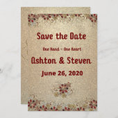 Gold en Glitter Save The Date (Voorkant / Achterkant)