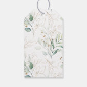 Gold en Green Botanical Weddenschap Hartelijk dank Cadeaulabel (Achterkant)