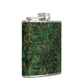 Gold en Green Dahlia Flower Heupfles (Rechts)