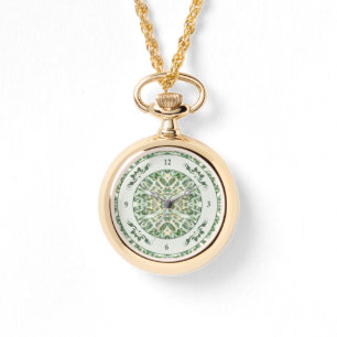 Gold en Green Kaleidoscoop Horloge