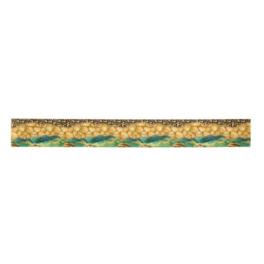Gold en Green Safari Animal Print Agate Lint (Voorkant)