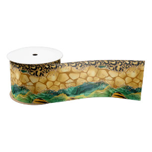 Gold en Green Safari Animal Print Agate Lint
