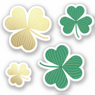 Gold en Green Shamrock Happy St Patrick's Day Sticker