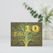 Gold en Green Yellow Damask Tree-nummer Briefkaart (Staand voorkant)