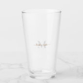 Gold- en grijze monogram- en Script-namen Glas (Voorkant)