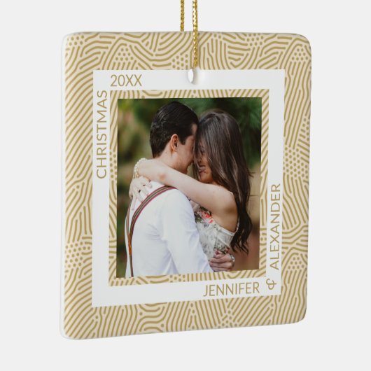 Gold- en ivoren paren foto keramisch ornament (Rechts)