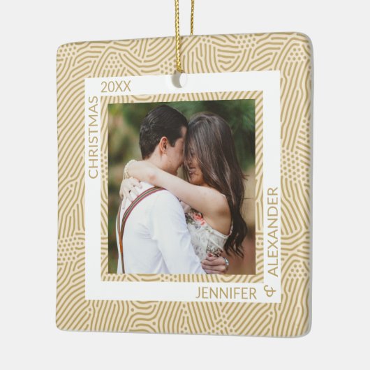 Gold- en ivoren paren foto keramisch ornament (Links)