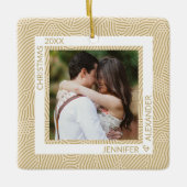 Gold- en ivoren paren foto keramisch ornament (Voorkant)