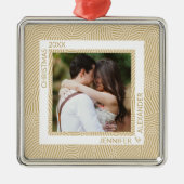 Gold- en ivoren paren foto metalen ornament (Voorkant)