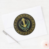 Gold- en Marble Khanda-symbool Ronde Sticker (Envelop)