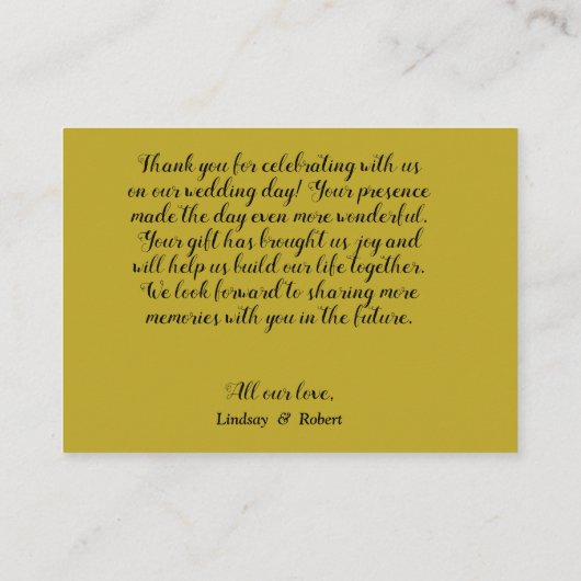 Gold- en marineblauw Indische stijlenvelop Informatiekaartje (Achterkant)