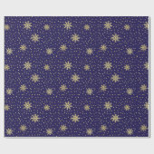 Gold- en marinesnowflake-feestdag cadeaupapier (Vlak)