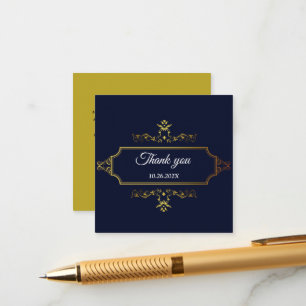 Gold- en Navy Blue-Indische stijlbehuizing Informatiekaartje