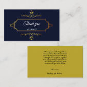 Gold- en Navy Blue-Indische stijlbehuizing Informatiekaartje (Voorkant / Achterkant)