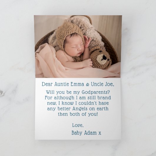 Gold en Navy peetouders Kaart (Binnen)