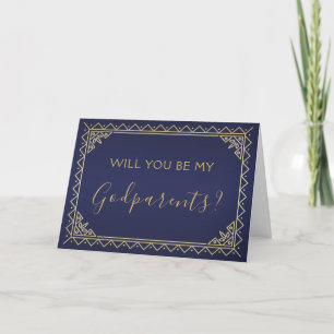  Gold en Navy peetouders Kaart