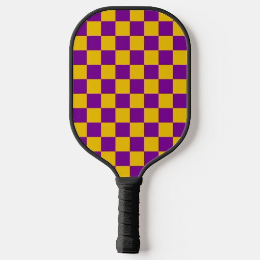 GOLD EN PAARSE MARDI GRAS GECONTROLEERD PATROON PICKLEBALL PADDLE (Achterkant)