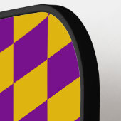 GOLD EN PAARSE MARDI GRAS GECONTROLEERD PATROON PICKLEBALL PADDLE (Links Detail)