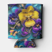Gold en Paarse Pansy Patch Blikjeskoeler (Voorkant)