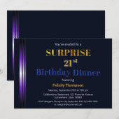Gold en Paarse verrassingen 21ste verjaardag Kaart (Voorkant / Achterkant)