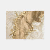 Gold en Pearl - Splatter en flow Fleece Deken (Voorkant (Horizontaal))