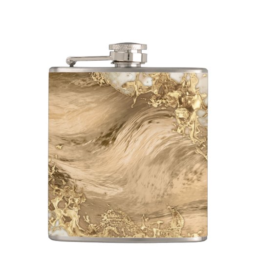 Gold en Pearl - Splatter en flow Heupfles (Voorkant)