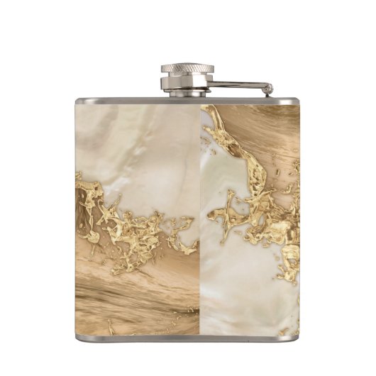 Gold en Pearl - Splatter en flow Heupfles (Achterkant)