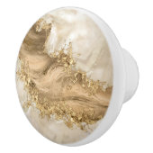 Gold en Pearl - Splatter en flow Keramische Knop (Rechts)
